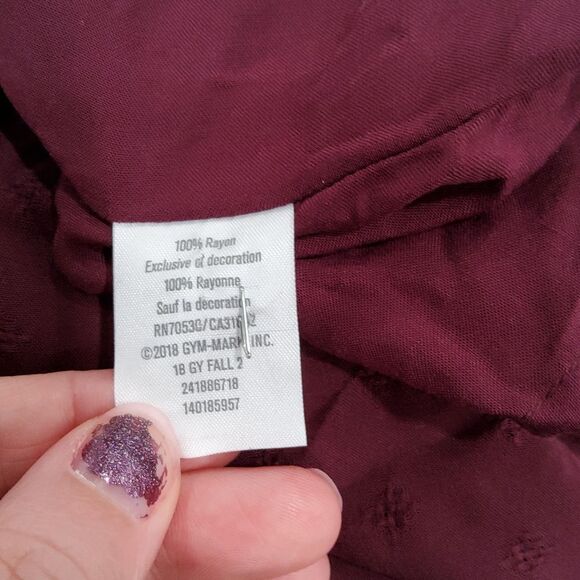 GYMBOREE size 14 Burgundy Boho Peasant Dress with Embroidered Sleeves NWT - Picture 4 of 4